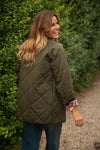 The Rush Quilted Olived Fur Coat