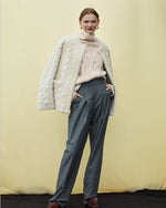 The Kelsey Cable Knit Grooved Shearling Jacket