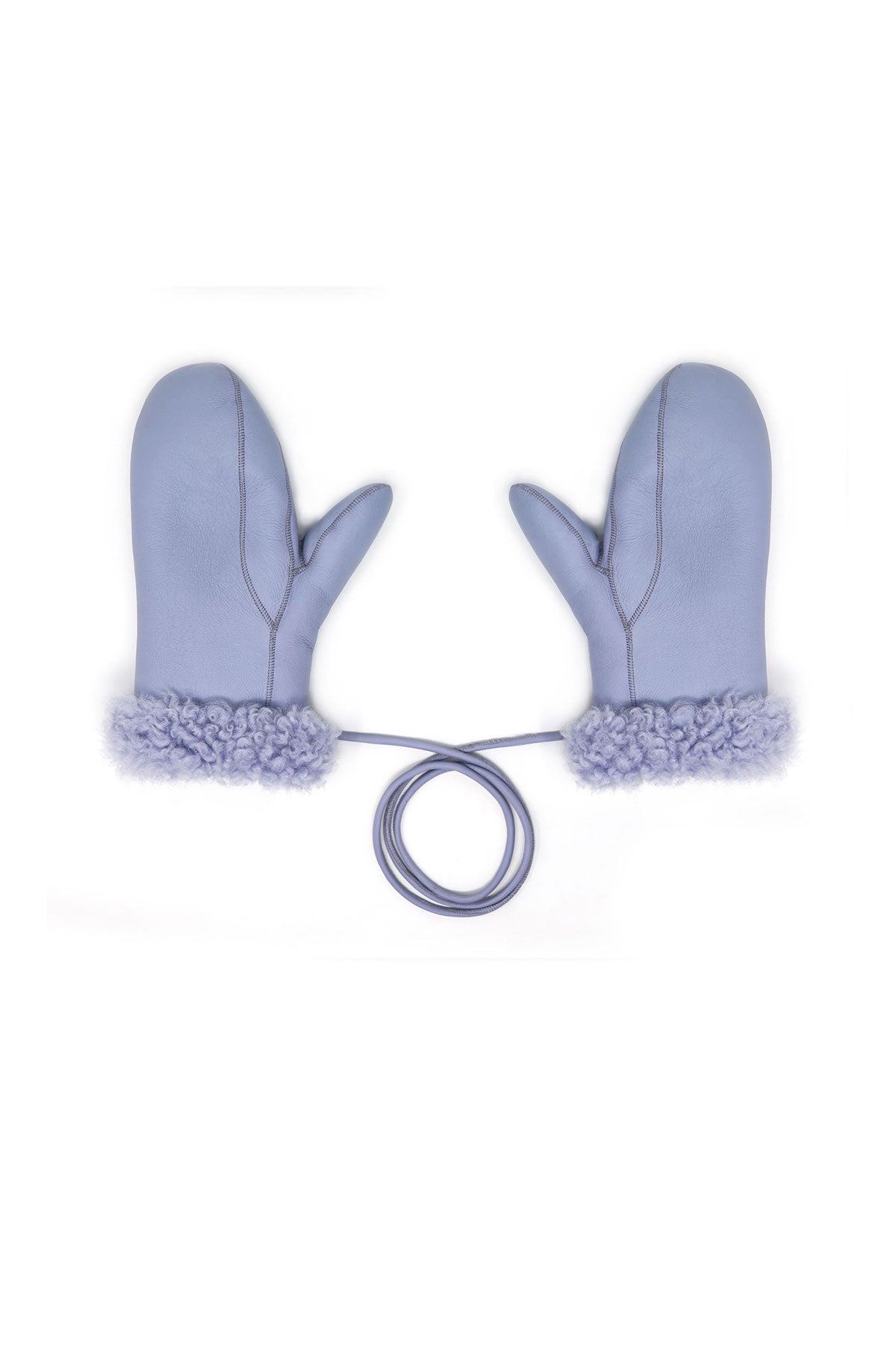 LAVENDER CURLY SHEARLING MITTENS