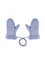 LAVENDER CURLY SHEARLING MITTENS