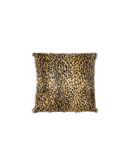 LEOPARD PRINTED GOAT SHEARLING PILLOW