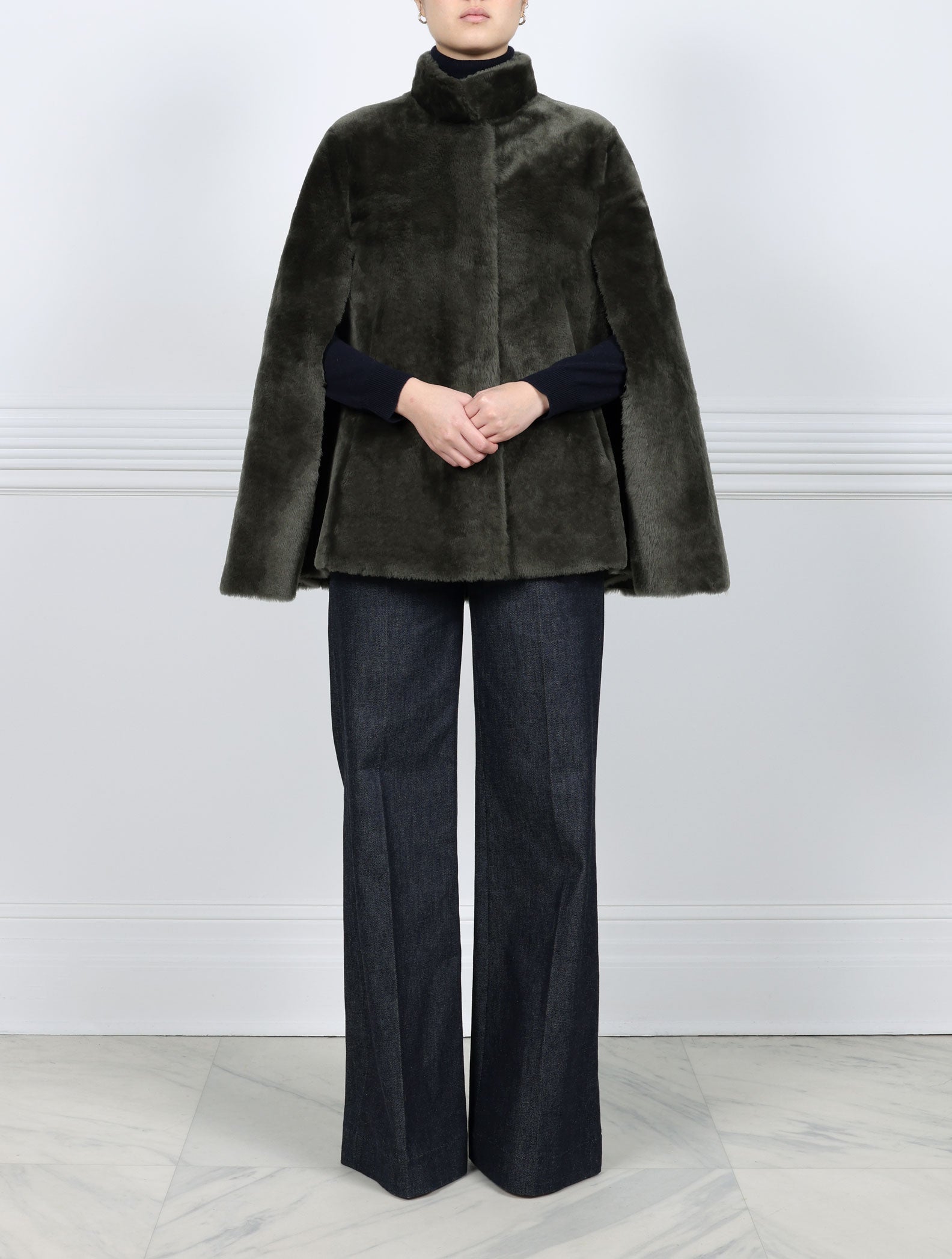 The Abigail Shearling Cape