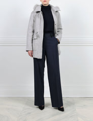 The Sammie Wool Puffer Coat with Detachable Cashmere Shearling Trimmed Hood