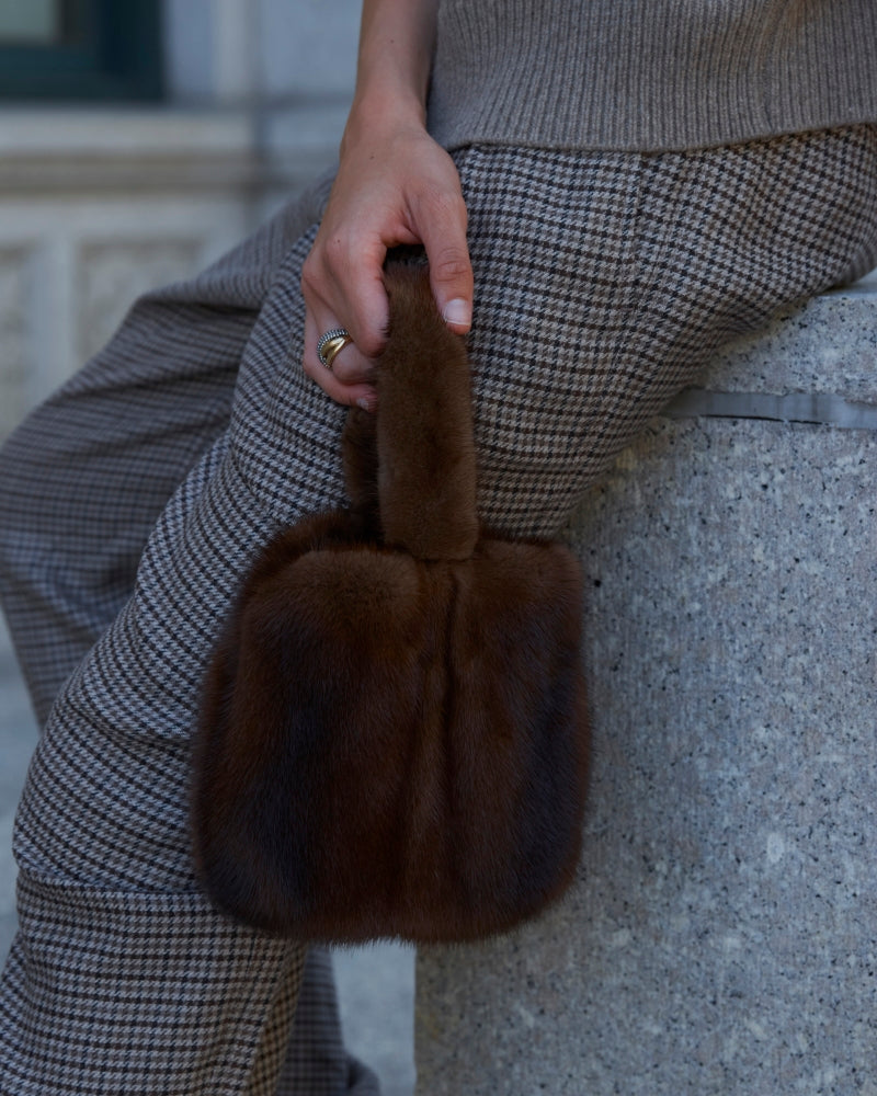 The Meow Mini Mink Fur Bag in Solid Colors