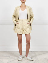 Leather Blazer in Yellow