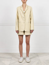 Leather Blazer in Yellow | Pologeorgis