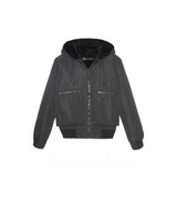 BLACK SHEARED RABBIT LINED JACKET