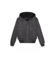 Mens Sheared Rabbit Jacket in Blue and Black