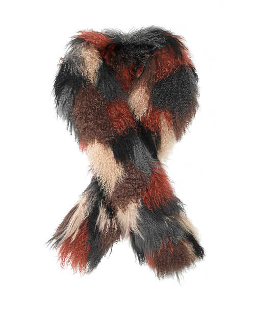 Double Curly Shearling Scarf in Multiple Colors
