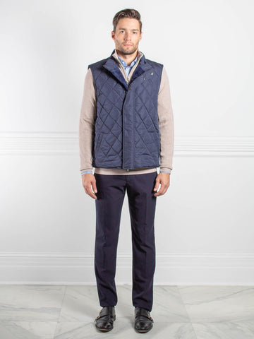 Mens Sheared Mink Lined Puffer Vest