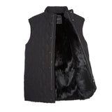 Mens Fur Vest in Black