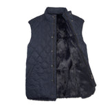 Mens Fur Vest in Navy Blue