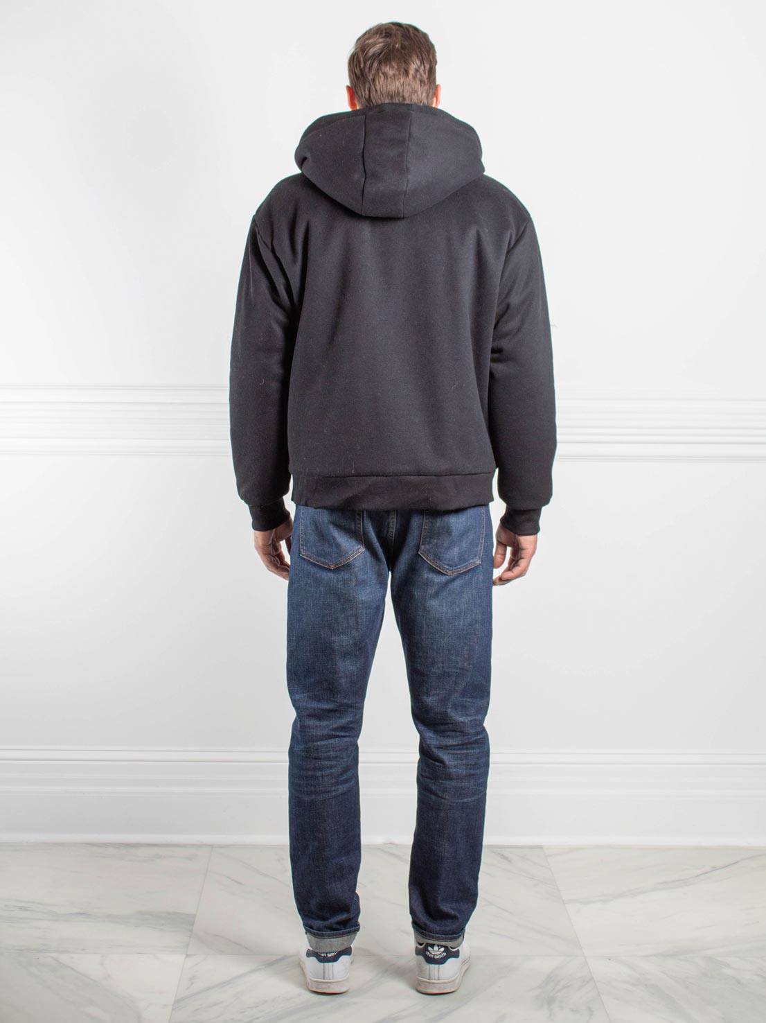 Fur Lined Hooded Zip Sweatshirt 