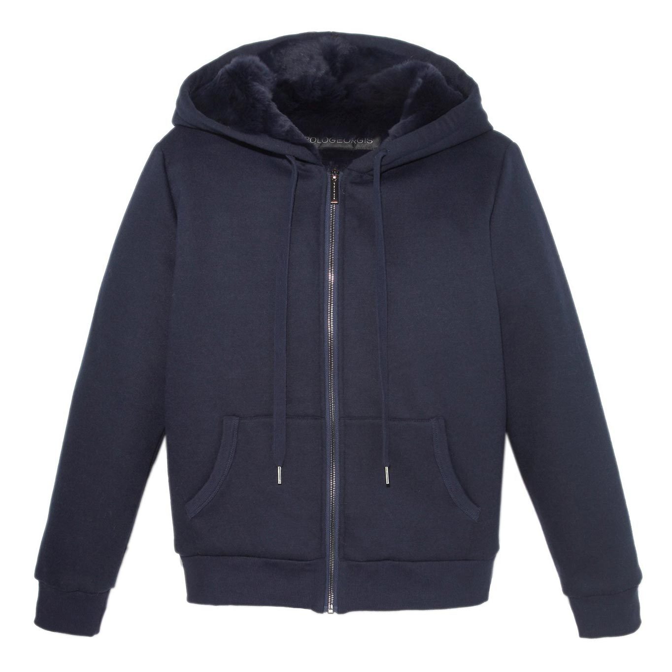 Mens Rabbit Lined Hooded Zip Sweatshirt
