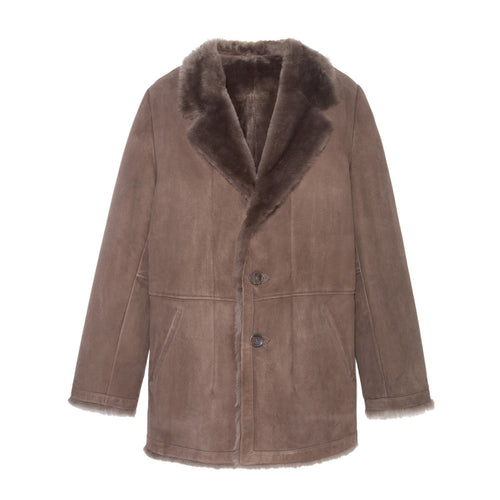 Men's Long Dual-Tone Faux Fur Coat - NYC Jackets
