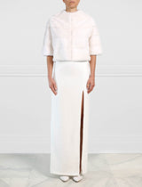White Mink Cropped Jacket