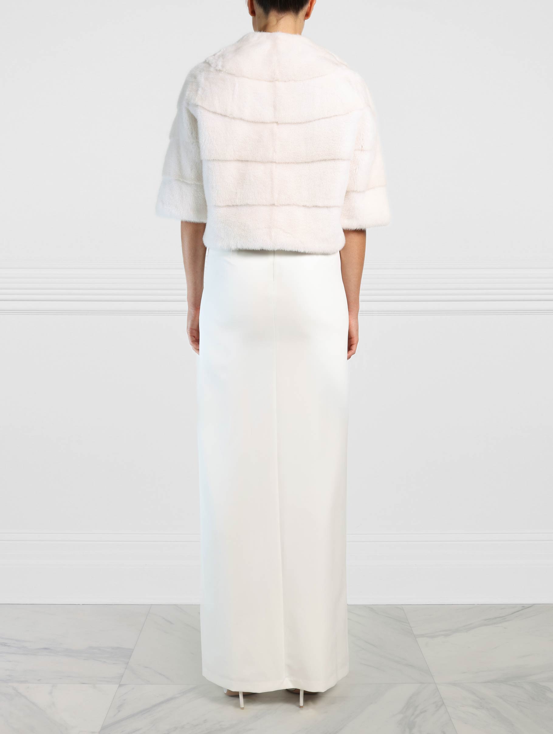Mink Cropped Jacket in White