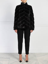 Diagonal Mink Jacket