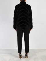 Diagonal Mink Fur and Suede Jacket