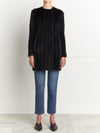 Zig-Zag Mink Fur on Cashmere Knit Sweater