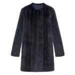 Zig-Zag Mink Fur on Cashmere Knit Sweater | Pologeorgis