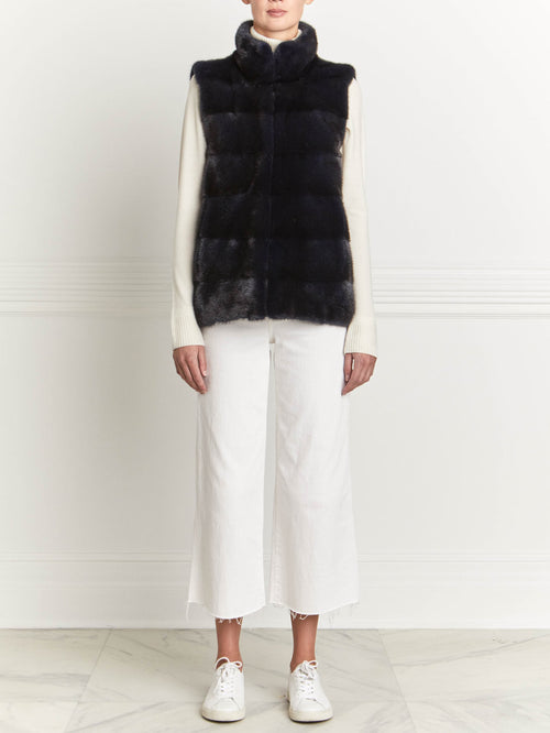 The Nina Horizontal Mink Fur Vest