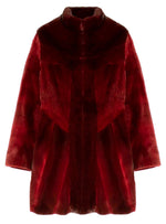 Mink Fur Coat in Red Jewel Color