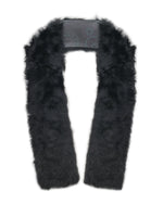 Printed Toscana Shearling Scarf, designed by Zandra Rhodes Color is Black multi