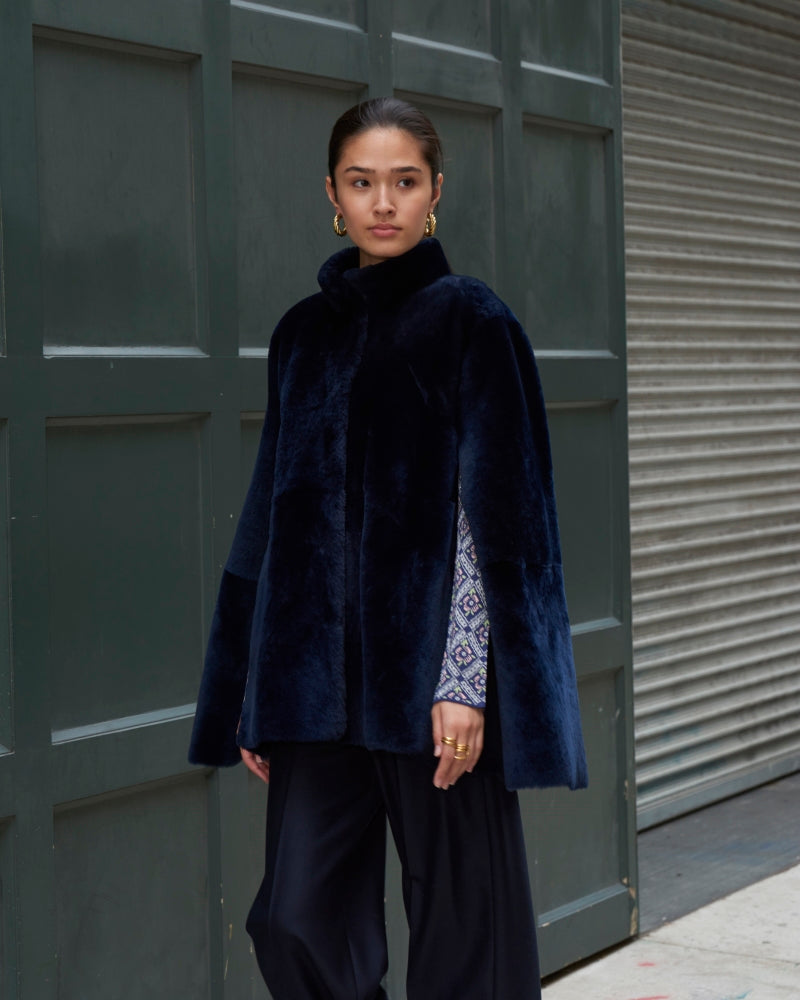 The Abigail Shearling Cape