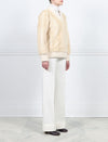 PALOMINO MINK V-NECK PULLOVER WITH KNIT TRIM AT NECKLINE,WRISTS AND WAIST-27 INCH CENTER BACK LENGTH-BY POLOGEORGIS