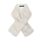 BRIGHTENED PEARL MINK PULL THROUGH SCARF-43 INCHES BY 5.5 INCHES-BY POLOGEORGIS- NYC