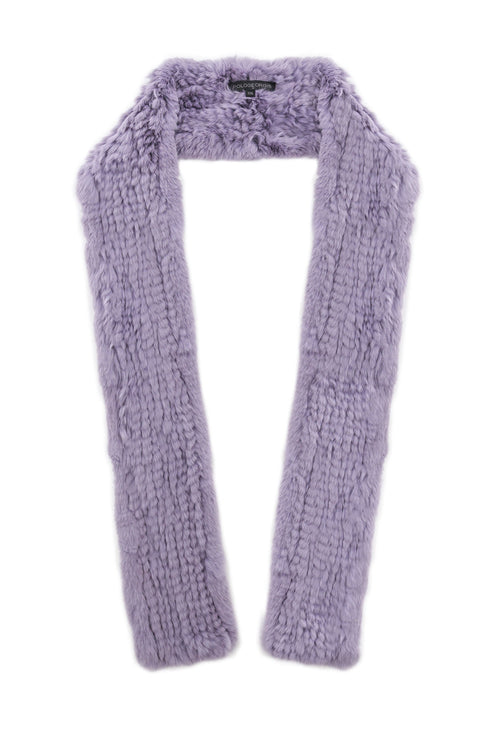Knitted Rex Rabbit Scarf in Lavender