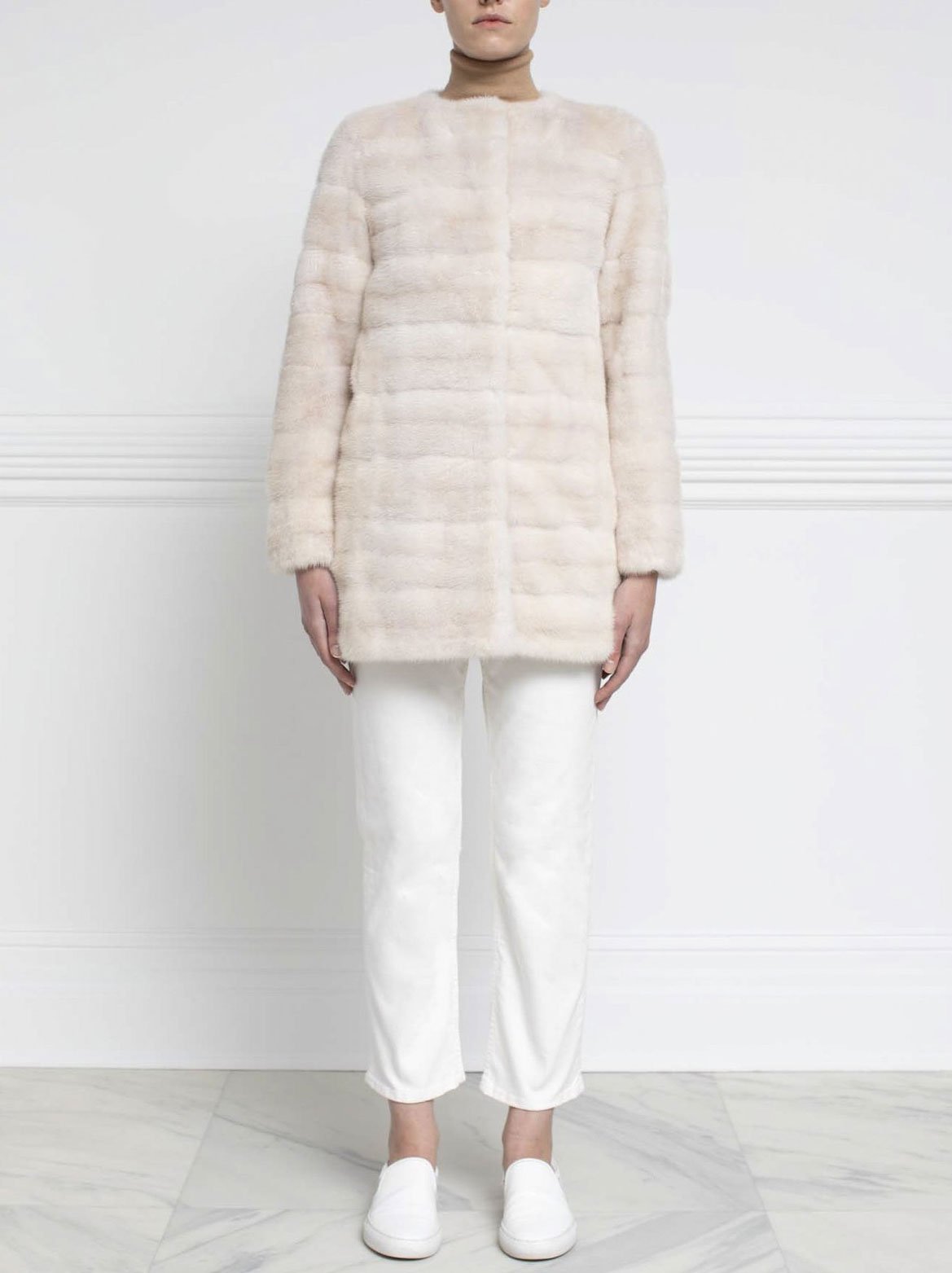 Mink Fur Coat in Pearl