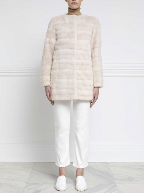 Mink Fur Coat in Pearl