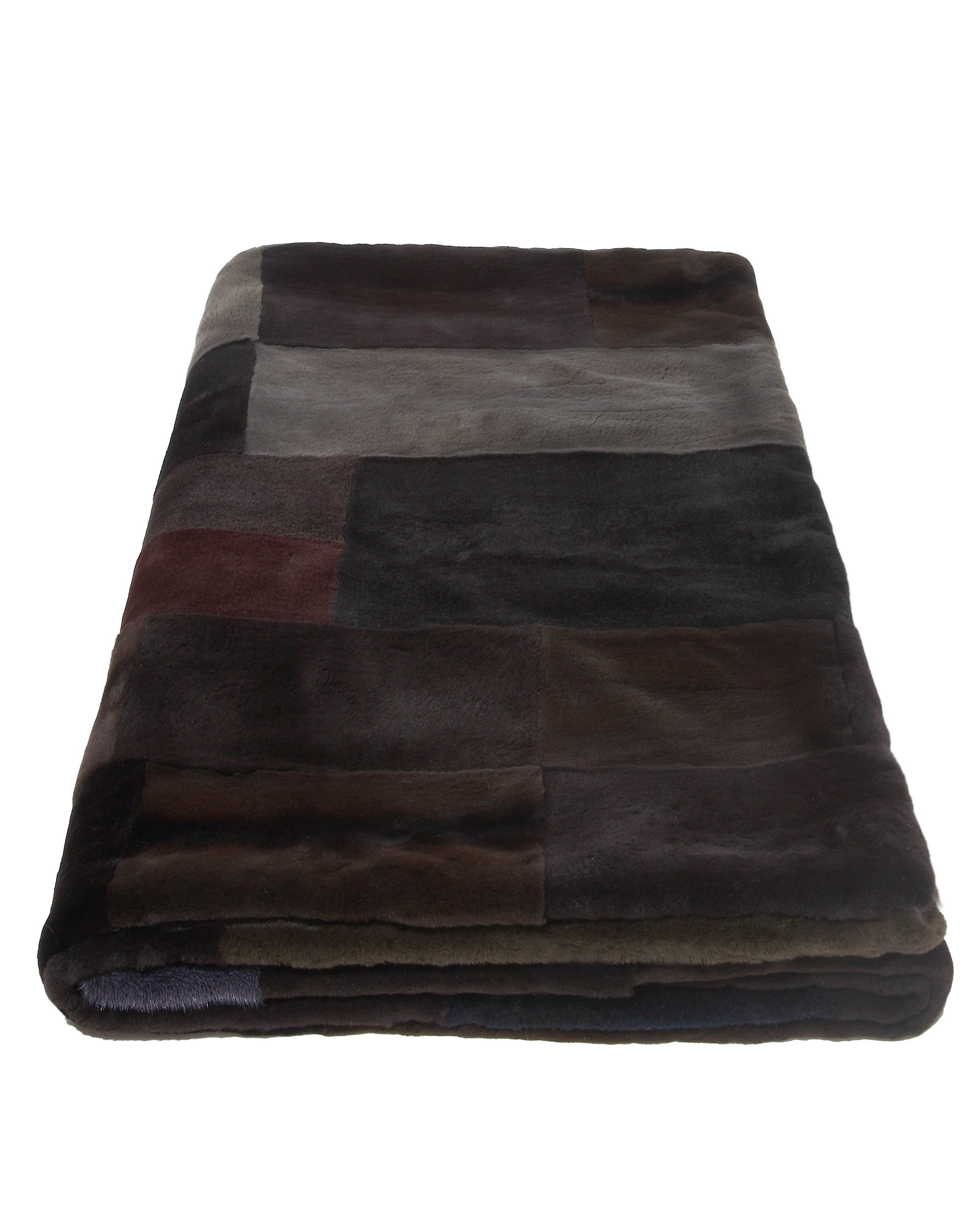 Plucked Multicolored Mink Fur Throw
