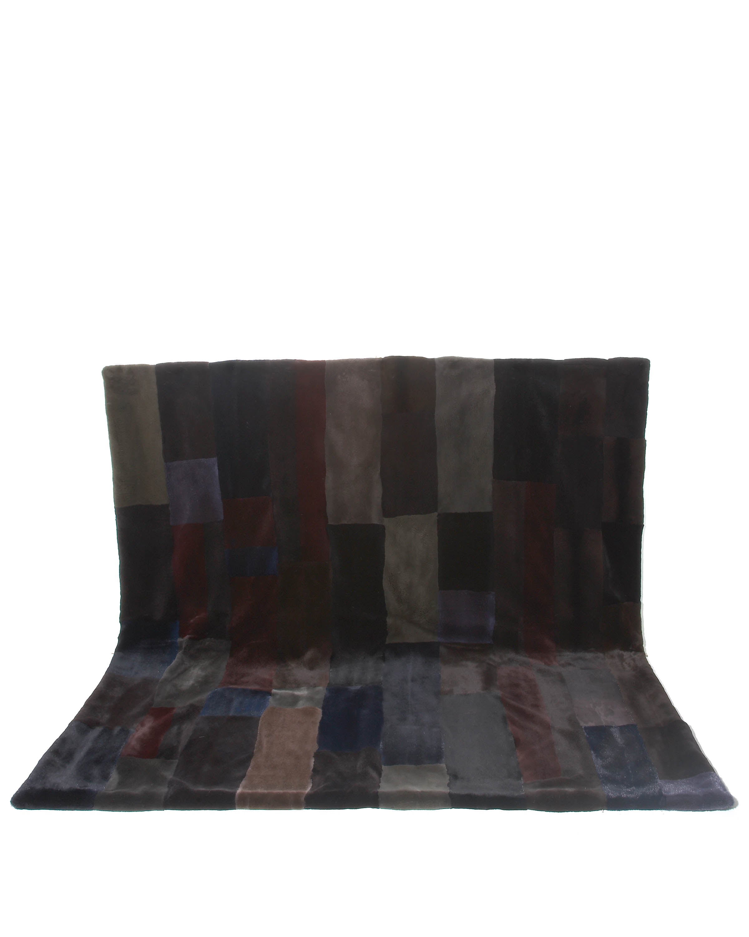 Plucked Multicolored Mink Fur Throw