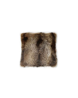 NATURAL RACCOON FUR PILLOW