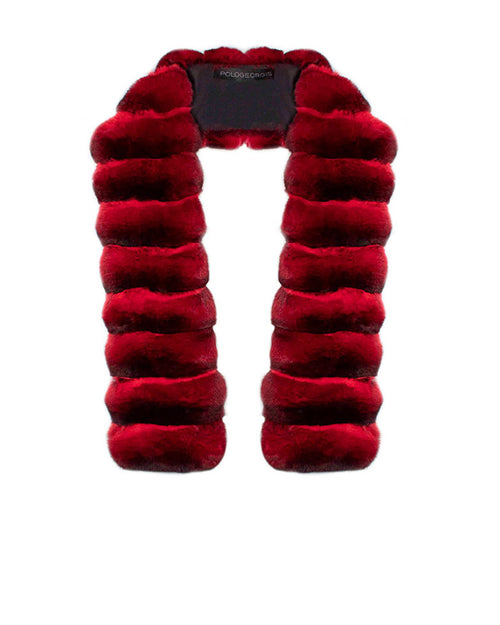 RED CHINCHILLA DYED FUR SCARF