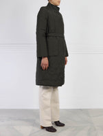 Reversible Fur Lined Quilted Coat in Green