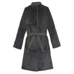 Reversible Fur Lined Quilted Coat in Loden