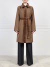Coco Colored Reversible Sheared Mink Belted Raincoat