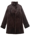 Reversible Mink Raincoat in Dark Brown