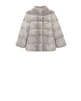 SAPPHIRE HORIZONTAL MINK COLLAR STAND COLLAR