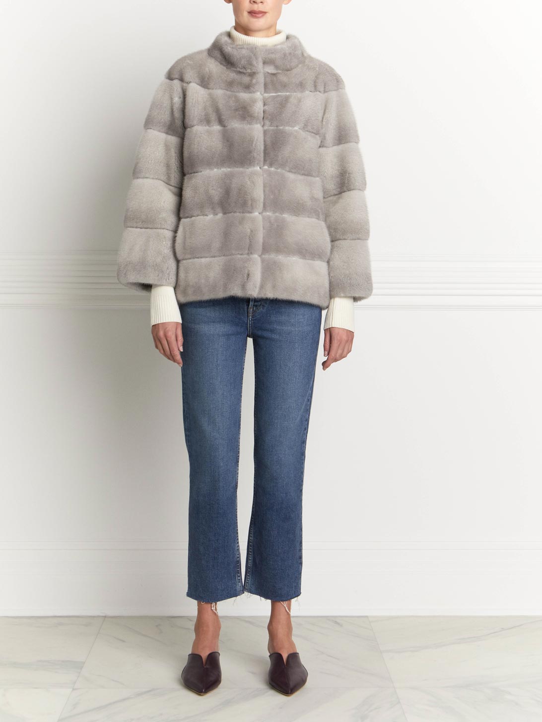 Mink Fur Jacket in Sapphire