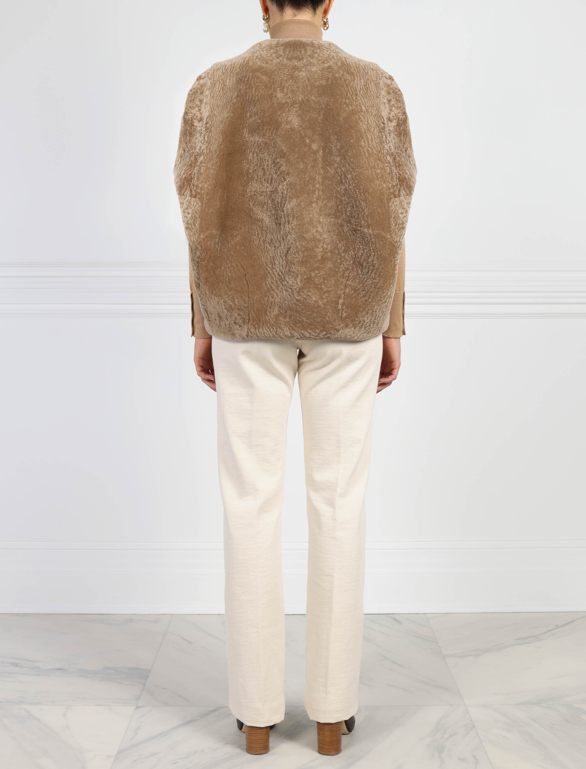 Tan Shearling Vest