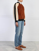Striped Mink Bomber Jacket