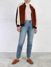Striped Mink Bomber Jacket