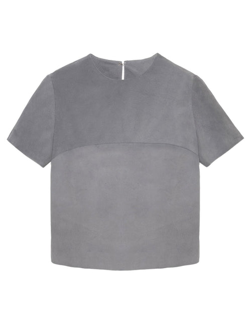 Gray Suede T-Shirt - Pologeorgis