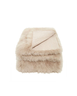 TAUPE CASHMERE SHEARLING THROW-60 X 70 INCHES-WOOL BACKING-ENVILLE X POLOGEORGIS CAPSULE COLLECTION
