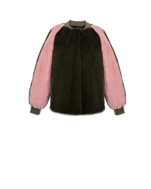 PINK AND GREEN BOMBER JACKET AS SEEN ON OLIVIA PALERMO